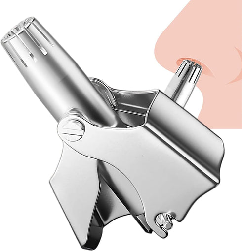 Professional Portable Stainless Manual Nose & Ear Hair Trimmer, 12 Sharp Blades, Universal for Men and Women