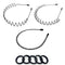 Metal Headbands for Women, Unisex Black Wavy Hair Bands, Simple Elastic Non-Slip Hair Accessories (3pcs)