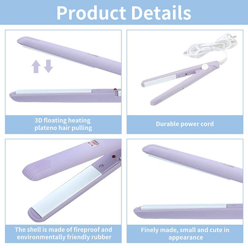 Mini Dual Purpose Curling Iron, Mini Flat Iron, Hair Straightener, 2 in 1 Ceramic Flat Iron & Curler