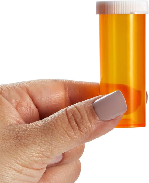 Juvale 50 Pack Empty Pill Bottles with Caps for Prescription Medication, 6-Dram Plastic Medicine Containers (Orange)