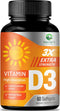 D Vitamin 5000 IU Vitamin D3 Softgels, 60 Softgels, High Potency for Bone Health, Muscle, & Immune Support