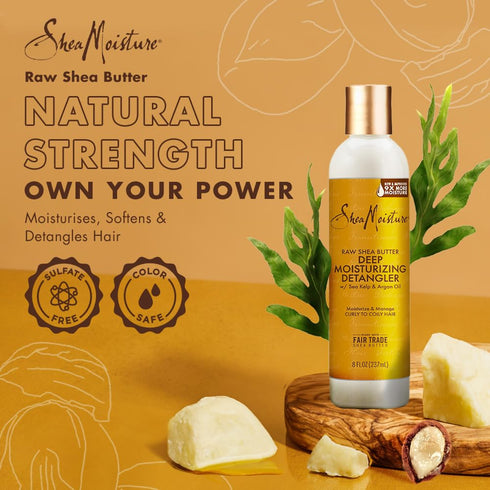 SheaMoisture Raw Shea Butter Deep Moisturizing Detangler for Dry, Damaged Hair, 8 oz Hair Styling Product