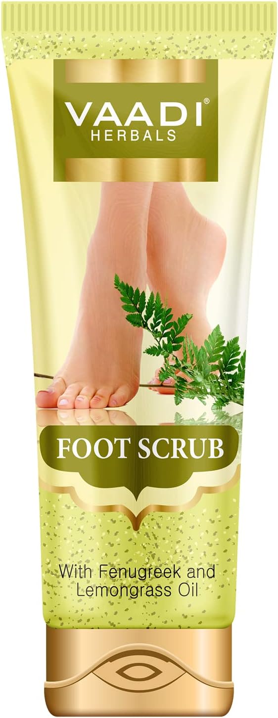 Vaadi Herbals Foot Scrub Cream, Natural Exfoliator, Anti-Fungal Callus Remover, 110 Grams