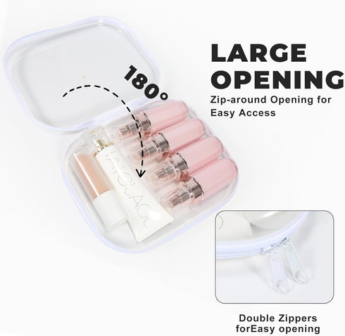 Zippered Hard Pouch, Clear Hard Shell Zipper Case for Small Toiletry Bag, Toys, Building Blocks, and Stationery