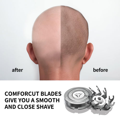 Shaver Replacement Blades for Skull Shaver Pitbull, Replacement Heads for Gold/Silver/Platinum Pro (4 Blades)