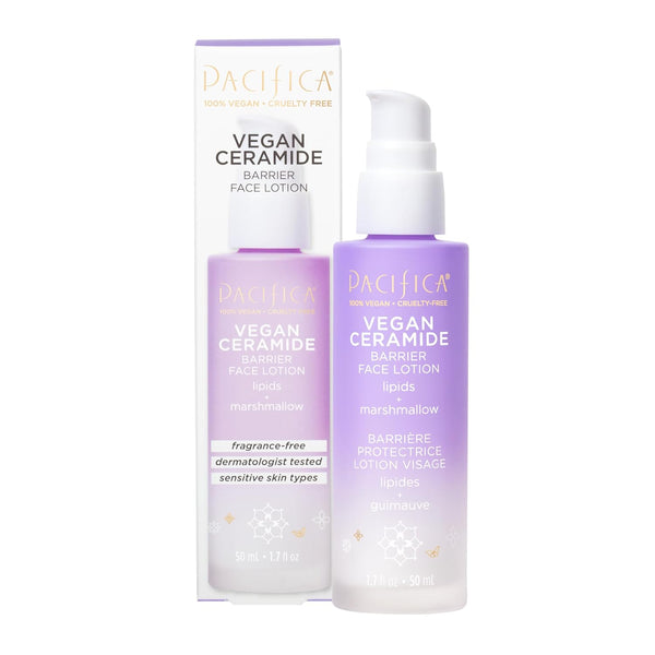 Pacifica Beauty Vegan Ceramide Barrier Repair Face Lotion, Lightweight Hydrating Moisturizer for Dry Sensitive Skin