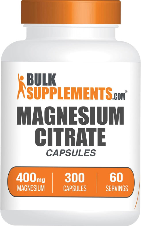 BulkSupplements.com Magnesium Citrate Capsules - 400mg Magnesium Supplement, Gluten Free - 300 Capsules (Pack of 1), 5
