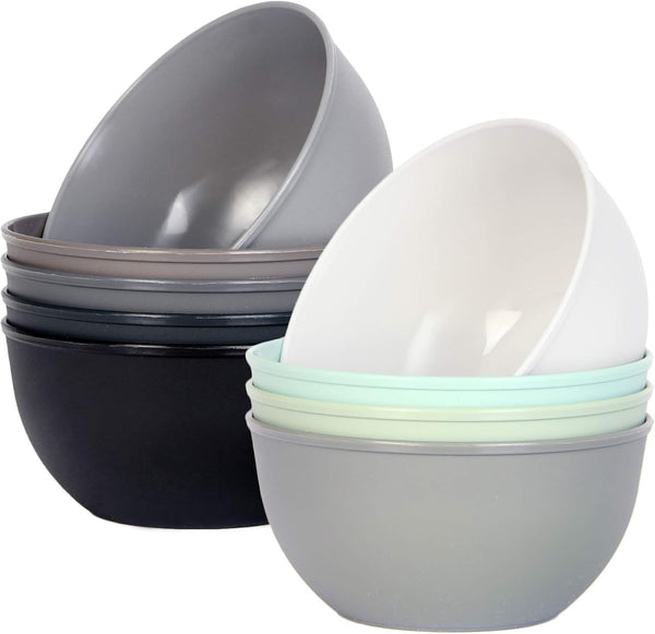 Youngever 9 Pack 10 Ounce Kids Plastic Bowls, Set of 9 in Urban Colors