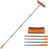 Professional 2 in 1 Window Squeegee with 68" Long Stainless Steel Handle, Microfiber Cloth for High Window Cleaning