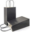 AZOWA Black Kraft Paper Gift Bags with Handles - 12 Pcs, 5 x 3.1 x 8.2 in