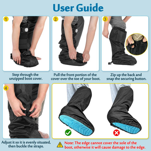 Mybow Walking Boot Cover, Tall Medical Boot for Broken Foot Injuries, Outdoor Cast Protector, Surgical Recovery