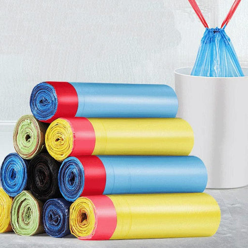MOLKASIA 2-3 Trash Bags Gallon Drawstring Small Garbage Bags for Office Kitchen Bedroom Colorful Portable Thickened