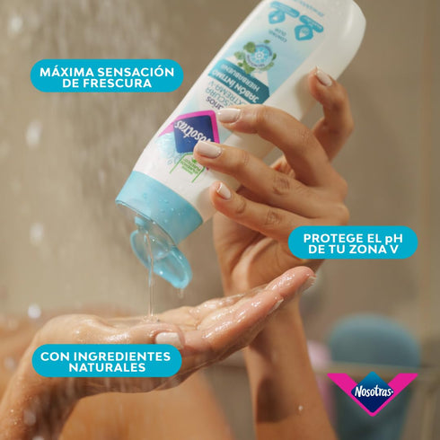 Nosotras Set (6.76oz 200ml) Feminine Wash Intimate Soap And Wet Wipes Peppermint | Kit Jabon Intimo y Paitos Humedos
