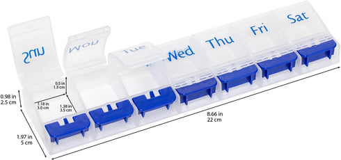 HealthA2Z 7 Pill Box | Easy to Open | Pill Case Days | Medicine Organizer for OTC Medicine & Supplement