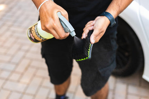 ProGrip Interior Scrub Brush by Detail Factory - Soft Bristles, Rubber Grip, Curved Head Profile
