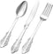 75PCS Silver Plastic Silverware for 25 Guests, Heavy Duty Disposable Utensils Sets, Elegant Cutlery for Weddings