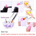 Kalolary Poly Gel Dual Brushes for Nails - Acrylic Nail Brush with Spatula & Cuticle Pusher Tools (2Pcs)