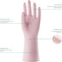 COOLJOB Large Reusable Rubber Dishwashing Cleaning Gloves for Kitchen Bathroom, Non-Slip Grippy Long Dish Washing Gloves with Flocked Cotton Liner, Flexible Durable & Waterproof, Lt Pink, 1 Pair