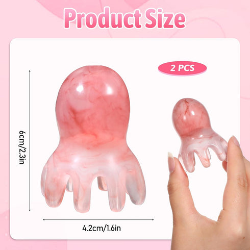 Qulkws 2 Pack Octopus Head Massager Comb Head Massage Tools Scalp Massager & Scraper Acupressure Massagers for Deep