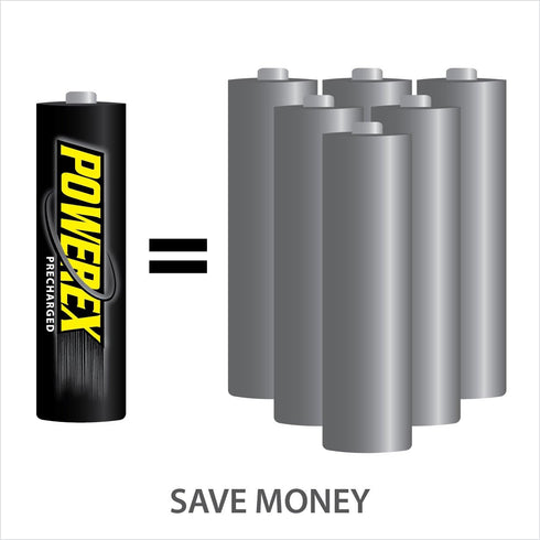 Powerex Low Self-Discharge Precharged AA Rechargeable Nimh Batteries, MH-8AAP-BH