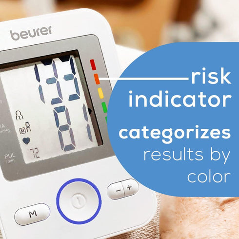 Beurer BM31 Upper Arm Blood Pressure Monitor, Large Cuff, Automatic & Digital, 2-Users, XL Display, Irregular Heartbeat
