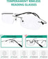Eyekepper Titanium Rimless Reading Glasses for Men Women - Gunmetal +0.00