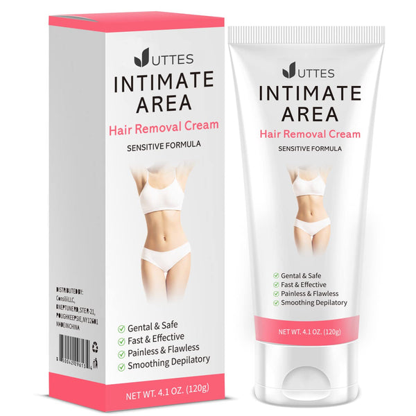 Intimate Hair Removal Cream for Women, Painless Depilatory Cream for Underarms, Private Parts, Sensitive Formula