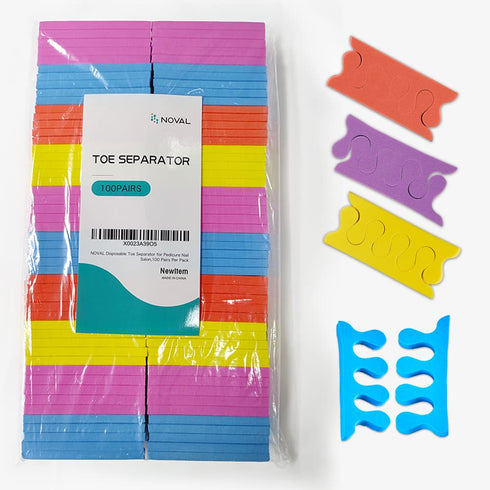NOVAL Toe Separator Pedicure Foam Separators, 200 PCS (100 Pairs) for Nail Polish, Women & Girls