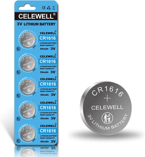 CR1616 5 Pcs 3V Lithium Battery - 5-Year Warranty