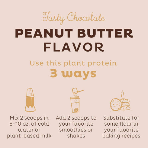 KOS Organic Plant Based Protein Powder, Chocolate Peanut Butter, Vegan, Keto Friendly, 15 Servings