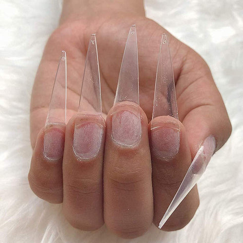 YIMART 500pcs Acrylic Medium Long Stiletto Nail Tips, Easy Coffin Nails Sharp False Nail Art Tips
