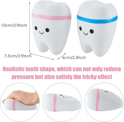 Hungdao 2 Pieces Jumbo Tooth Slow Rising Toy, Dental Tooth Toys for Stress Relief