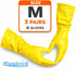 Reusable Yellow Kitchen Dishwashing Gloves - Medium & Small Sizes