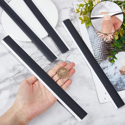 CRASPIRE 4Pcs Dustpan Rubber Edge Strips, Adhesive Replacement Lip for Small Dustpan, Home Accessories