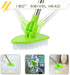 Scrub Cleaning Brush with Long Handle - 2 in 1 Extendable Bathroom Floor Brushes with Stiff Bristles and Sponge Brush