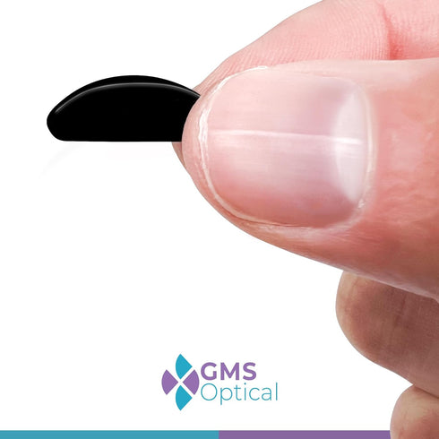 GMS Optical 1.3mm Ultra-Thin Anti-Slip Adhesive Contoured Silicone Eyeglass Nose Pads, 2 Sets / 5 Pack (10 Pair, Black)