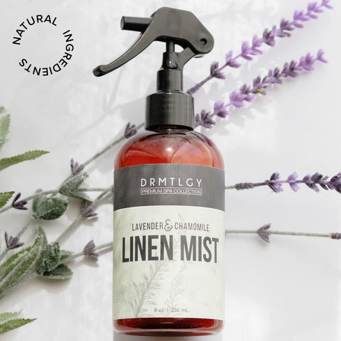 Set 2 Pack DRMTLGY Natural Linen and Room Mist - Pillow Spray, Linen Mist, & Fabric Spray - Lavender Chamomile & Green