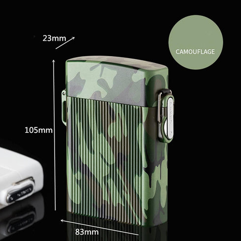 Waterproof Cigarette Case with Lighter, 16pcs Cigarettes Container Box, Airtight Joint Holder Cases Smell Proof, Green