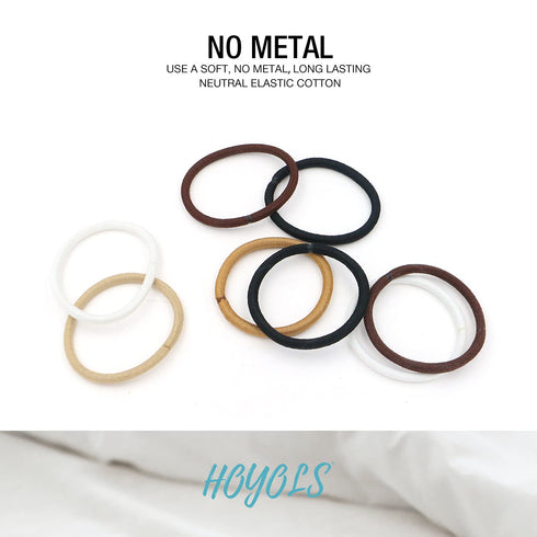 HOYOLS Light Blonde Ponytail Holders - No Metal Elastic Hair Ties, Braided Bands Scrunchies for Medium Hair, 50 Count,