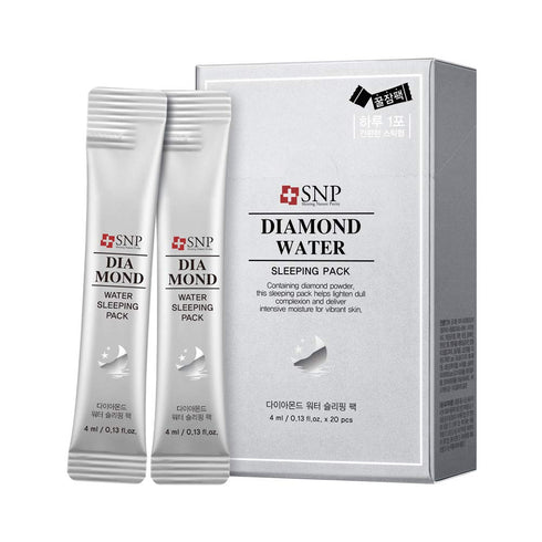 SNP Diamond Water Sleeping Pack - 20 Pack Brightening & Tightening Masks for All Dry Skin Types