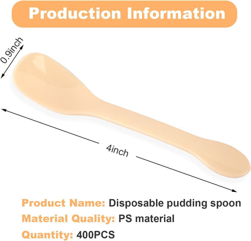 400pcs 4" Taster Spoons Plastic Mini Dessert Spoons,Disposable Ice Cream Dessert Spoons Multi-Color for Food Trucks, Parties and Events