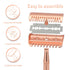 Rose Gold Safety Razor for Women and Men, Single Blade Metal Razors with 10 Double Edge Blades, Open Comb Razor