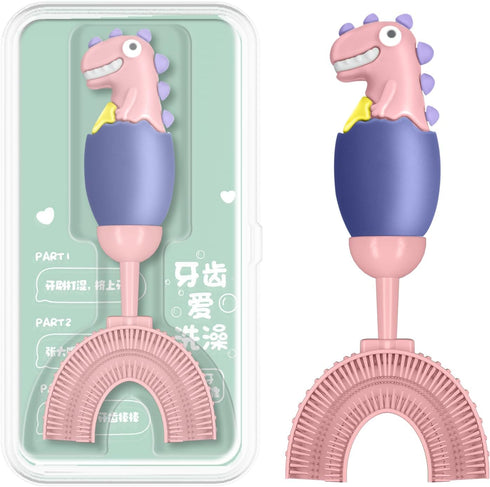 U-Shaped Toothbrush for Kids 2-6 Years, Toddler Training Manual Whole Mouth Toothbrush, 360° Oral Cleaning Design