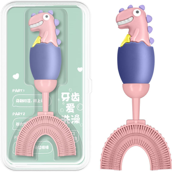 U-Shaped Toothbrush for Kids 2-6 Years, Toddler Training Manual Whole Mouth Toothbrush, 360° Oral Cleaning Design