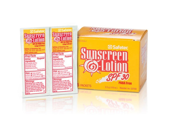 Safetec Sunscreen Lotion 53700 3.5 Gram Packets SPF 30 - Box of 25