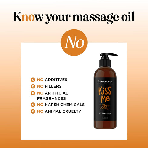 Mango Sensual Massage Oil for Couples - Alluring Tropical Full Body Massage Oil with Sweet Almond, Vegan Non-Staining