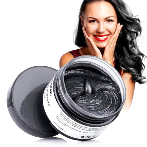 MOFAJANG Unisex Hair Wax Color Dye Styling Cream, Washable Temporary Pomade for Party Cosplay, Dark Grey