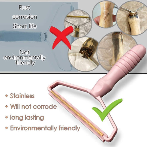 Portable Fabric Shaver, Pet Hair Remover Tool, Manual Lint Remover for Clothing, Carpet, Furniture, Pink 1pcs