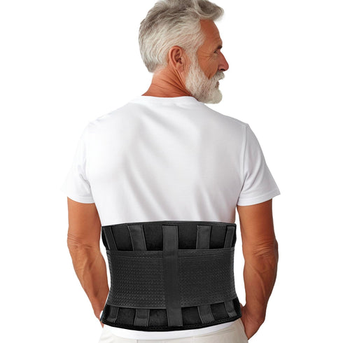 RiptGear Back Brace for Lower Back Pain Relief, Breathable Support for Men and Women, Black, XL (Waist: 36"-39")