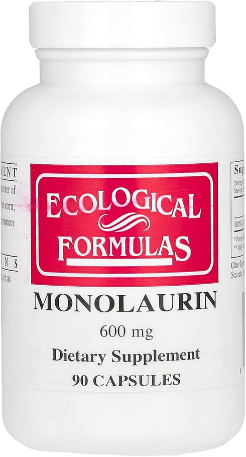 Ecological Formulas Monolaurin 600 mg - Creamy White Capsule, 90 Count